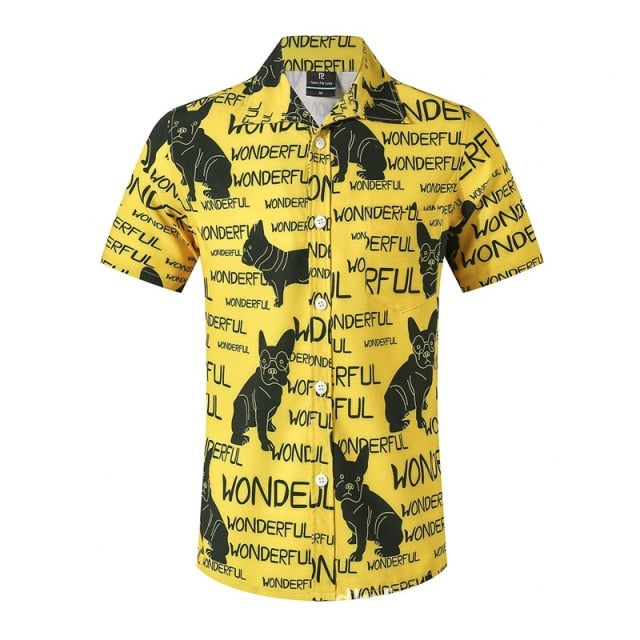 Hawaiian Shirts Surf Short Sleeve Beach Shirt Men Summer Fashion Palm Tree banana Print Tropical camisa masculina Party Holiday
