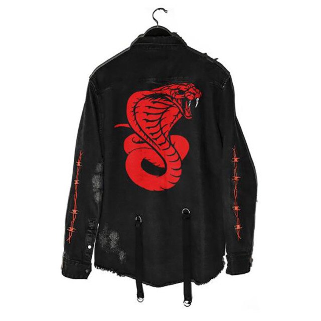 Men's Casual Sportswear Washed Denim Jackets For Boys Spring Autumn Print Athleisure Long Sleeve Fitness Outerwear Tops