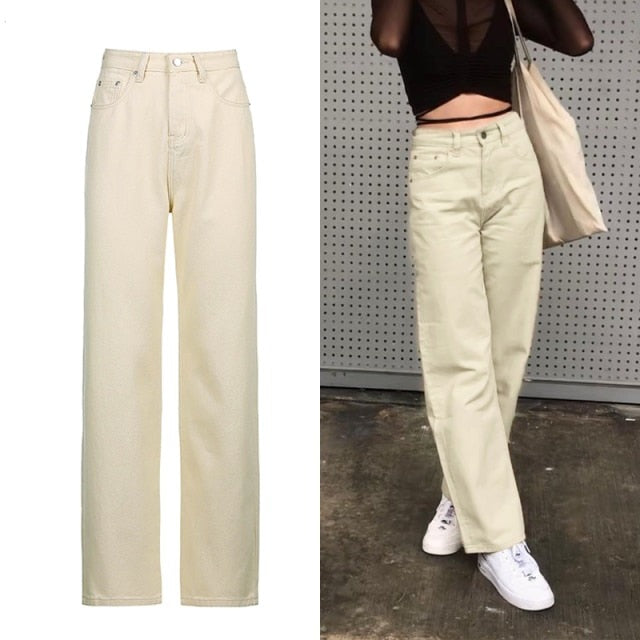 Sixsr Brown Vintage Baggy Jeans Women 90s Streetwear Pockets Wide Leg Cargo Pants Y2K Low Waist Straight Denim Trousers