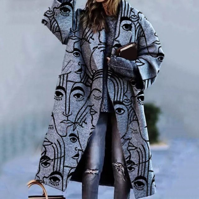 Sixsr Trends Hot Sale Autumn Winter Long Sleeve Pocket Green Outwear Casual Loose Blend Wool Long Overcoat Women Vintage Button Cardigan Tops Jackets