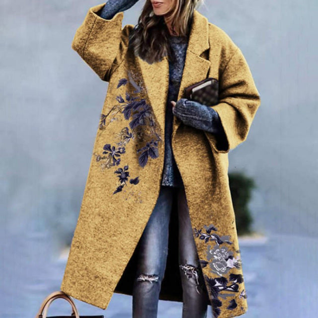 Sixsr Trends Hot Sale Autumn Winter Long Sleeve Pocket Green Outwear Casual Loose Blend Wool Long Overcoat Women Vintage Button Cardigan Tops Jackets