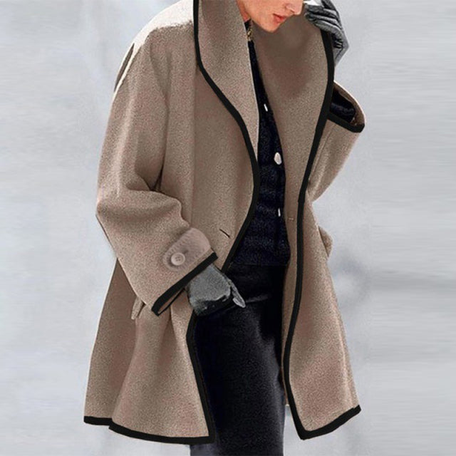 Sixsr Fashion Trends Women Retro Single Button Solid Long Cardigan Jackets Autumn Long Sleeve Pocket Outwear Winter Hooded Blend Wool Coat Tops