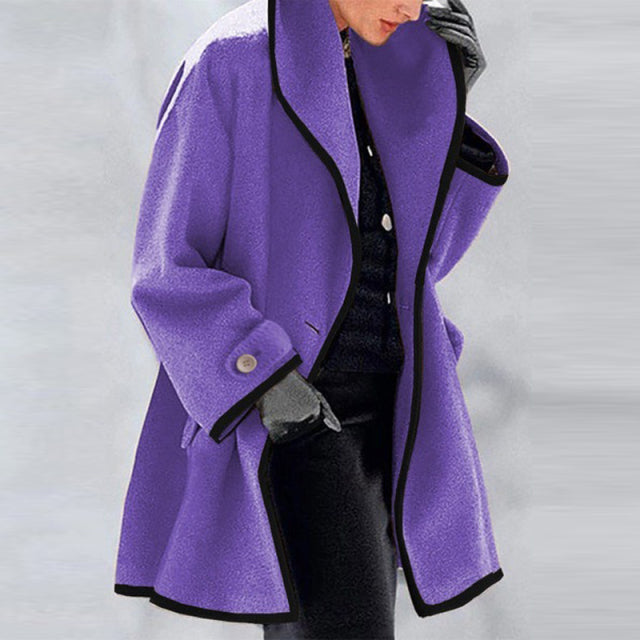 Sixsr Fashion Trends Women Retro Single Button Solid Long Cardigan Jackets Autumn Long Sleeve Pocket Outwear Winter Hooded Blend Wool Coat Tops