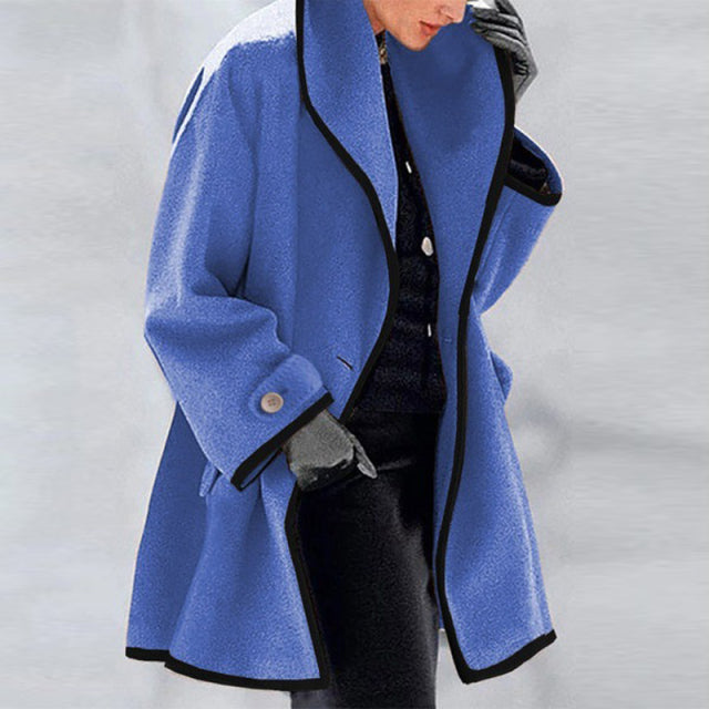 Sixsr Fashion Trends Women Retro Single Button Solid Long Cardigan Jackets Autumn Long Sleeve Pocket Outwear Winter Hooded Blend Wool Coat Tops