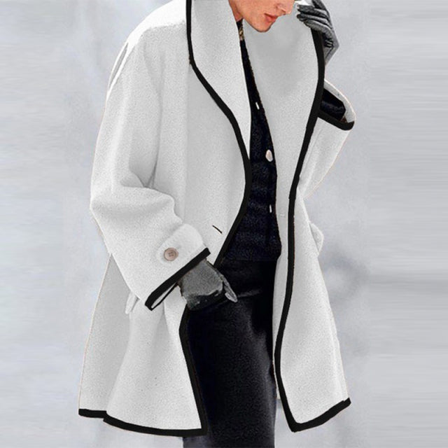 Sixsr Fashion Trends Women Retro Single Button Solid Long Cardigan Jackets Autumn Long Sleeve Pocket Outwear Winter Hooded Blend Wool Coat Tops