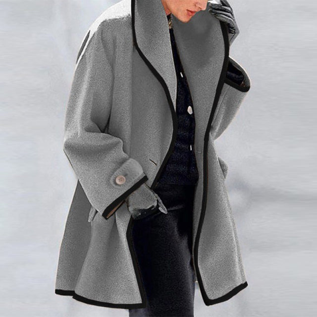 Sixsr Fashion Trends Women Retro Single Button Solid Long Cardigan Jackets Autumn Long Sleeve Pocket Outwear Winter Hooded Blend Wool Coat Tops