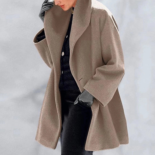 Sixsr Fashion Trends Women Retro Single Button Solid Long Cardigan Jackets Autumn Long Sleeve Pocket Outwear Winter Hooded Blend Wool Coat Tops