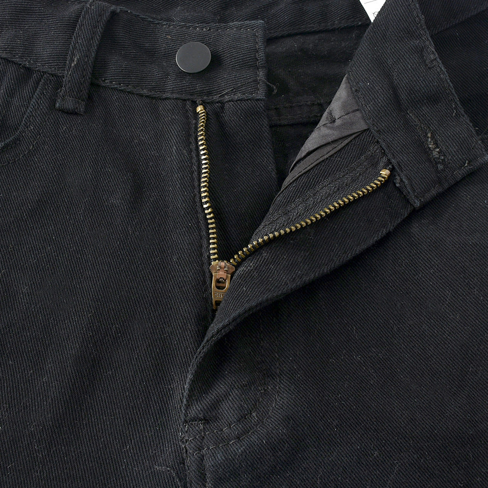 Sixsr  Womens Fashion Skull Patterned Low Rise Jeans Streetwear Women Clothing Black Denim Trousers Cyber Y2k Aesthetic Goth Pants C82-DI53