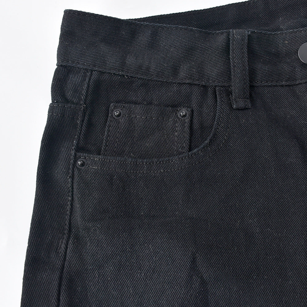 Sixsr  Womens Fashion Skull Patterned Low Rise Jeans Streetwear Women Clothing Black Denim Trousers Cyber Y2k Aesthetic Goth Pants C82-DI53