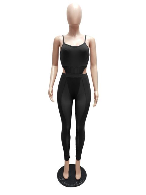 Sixsr Sexy Mesh Sheer Spliced Two Piece Set Tracksuit Women Bodysuit Pants Summer Clothes Vacation Club Outfits Matching Sets