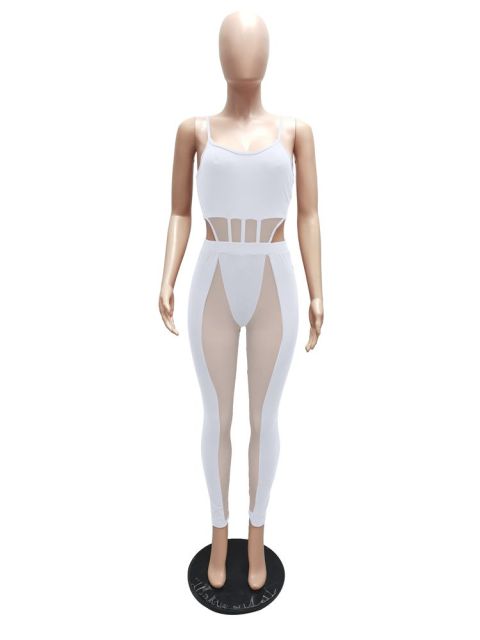 Sixsr Sexy Mesh Sheer Spliced Two Piece Set Tracksuit Women Bodysuit Pants Summer Clothes Vacation Club Outfits Matching Sets