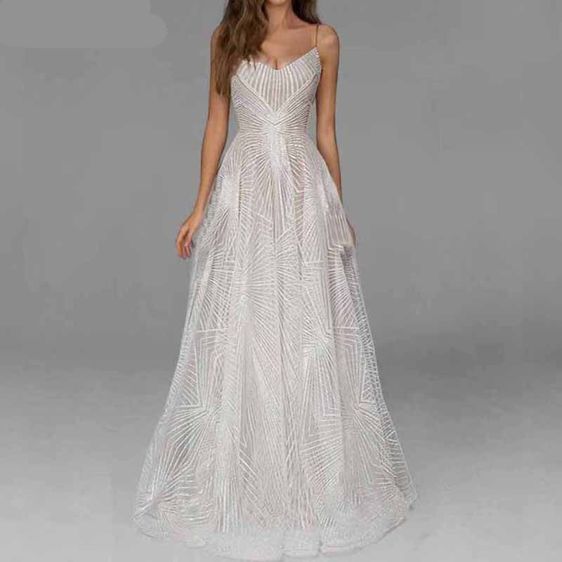 sixsr Sexy Slip Embroidered Maxi Dresses for Women Summer Elegant Luxury Evening Wedding Guest Formal Long Party Dress White
