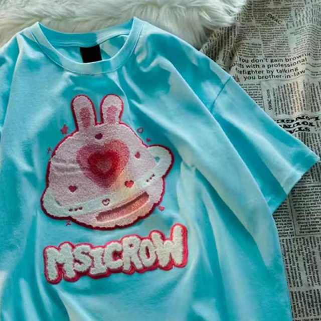 Sixsr Kawaii Dog Print T-Shirt Harajuku Casual Loose Summer Women'S T-Shirt Cute Sweet Aesthetic Oversized Tops Streetwear