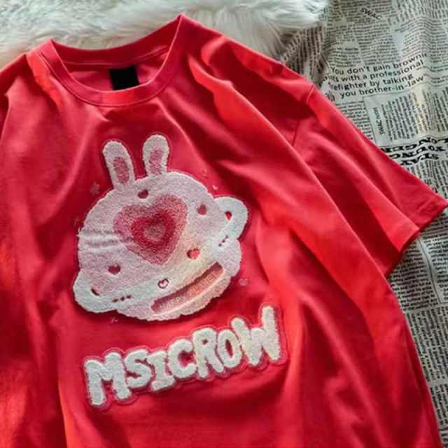 Sixsr Kawaii Dog Print T-Shirt Harajuku Casual Loose Summer Women'S T-Shirt Cute Sweet Aesthetic Oversized Tops Streetwear
