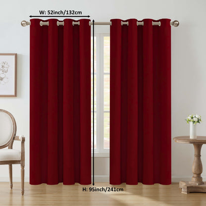 1 Panel Blackout Thermal Insulated Grommet Top Curtains Room Darkening For Bedroom, Light Blocking Drapes For Living Room Office Home Decor