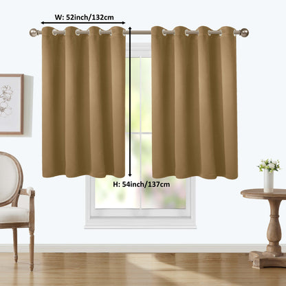 1 Panel Blackout Thermal Insulated Grommet Top Curtains Room Darkening For Bedroom, Light Blocking Drapes For Living Room Office Home Decor