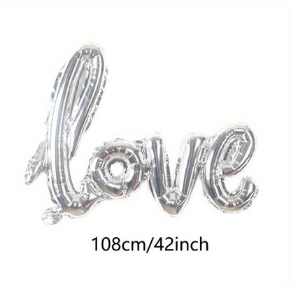 1pc, Romantic Love Letter Aluminum Foil Balloon for Weddings and Engagement Parties - Perfect for Background Wall Decor, Mall, Hotel, and Banquet - Ideal for Proposals and Wedding Blessings