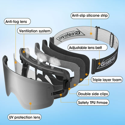 Outdoor Ski Goggles, Anti-fog UV Protection Goggles, Ski Equipment