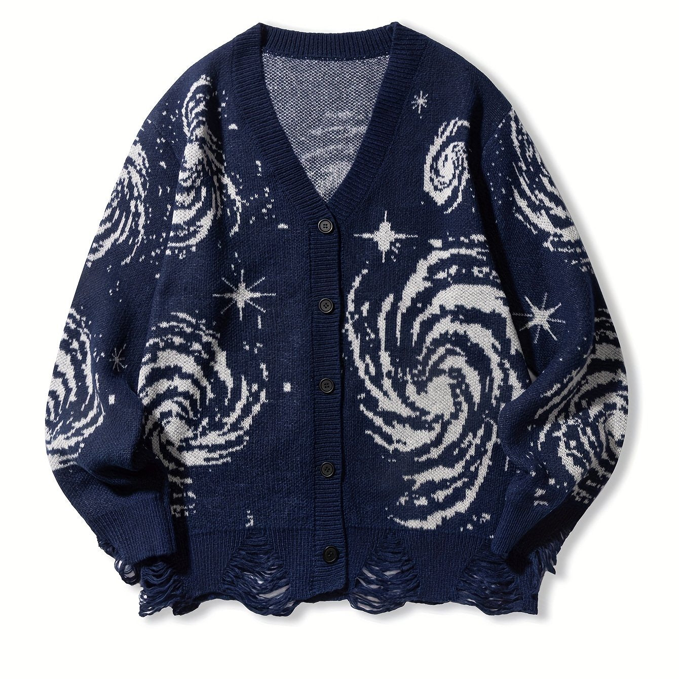 Sixsr Elegant Slightly Stretch Cardigan Coat, Men's Casual Vintage Style V Neck Button Up Cardigan For Fall Winter