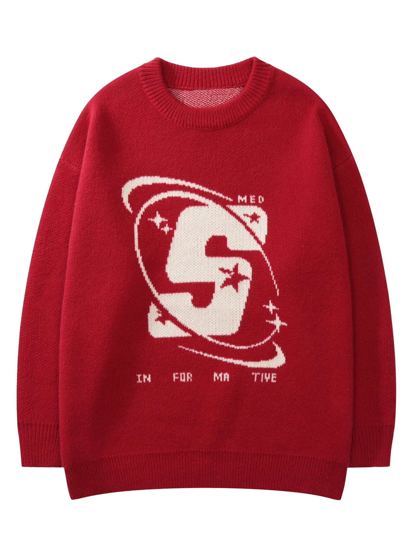 Sixsr Letter Pattern Crew Neck Pullover Sweater, Casual Long Sleeve Sweater For Fall & Winter, Women's Clothing