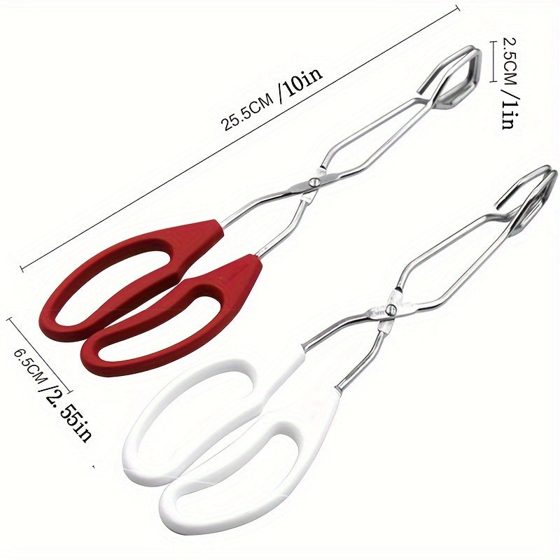 Stainless Steel Tongs for Cooking, Bread Serving, Charcoal Grill, Kitchen Food Clamp with Non-Slip Heat-Resistant Handles, Multipurpose Kitchen Utensil