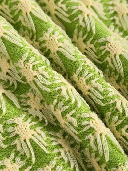 Sixsr Plus Size Jacquard Long Sleeve Knitwear, Women's Plus Casual Round Neck Slight Stretch Pullover Sweater