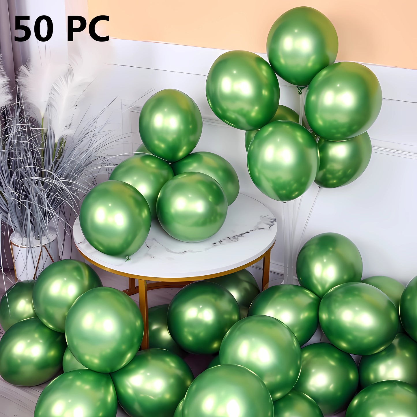 50PCS Shiny Chrome Metallic Balloons - Ideal for Wedding, Graduation, Birthday Parties & Easter Celebrations!