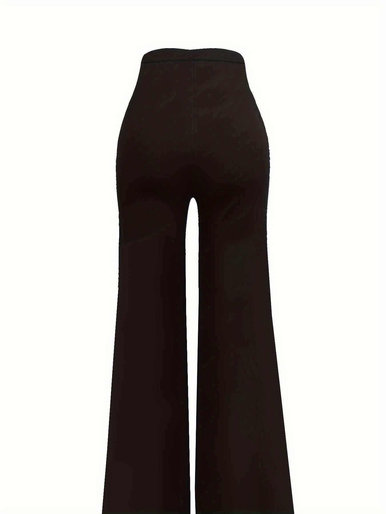 Sixsr Solid Wide Leg Pants, Casual High Waist Buttons Long Length Pants, Women's Clothing