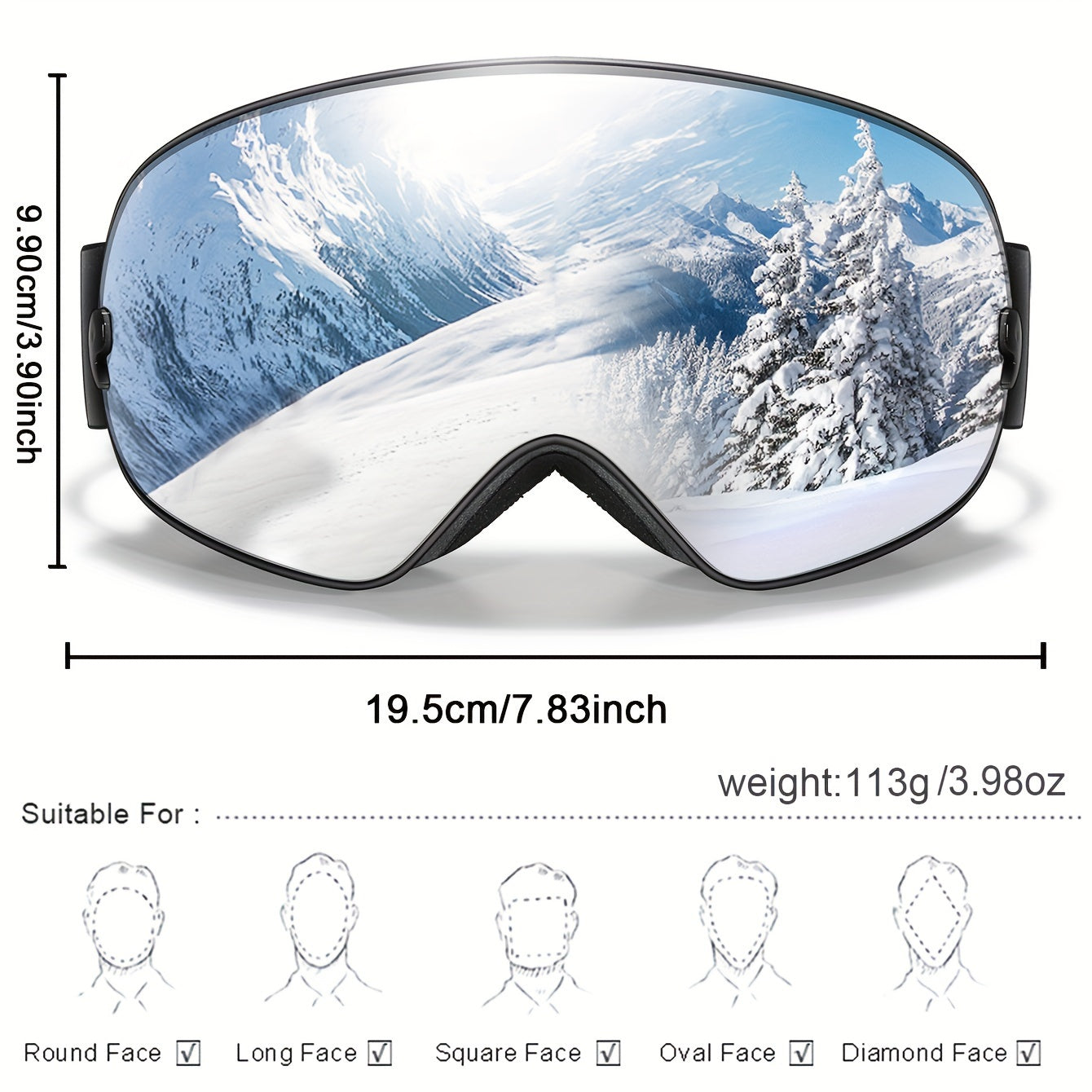 Youth Winter Ski Goggles Set with Bonus Black Lens - Anti-Fog, Protection, TPU Frame for Snowboarding & Outdoor Sports