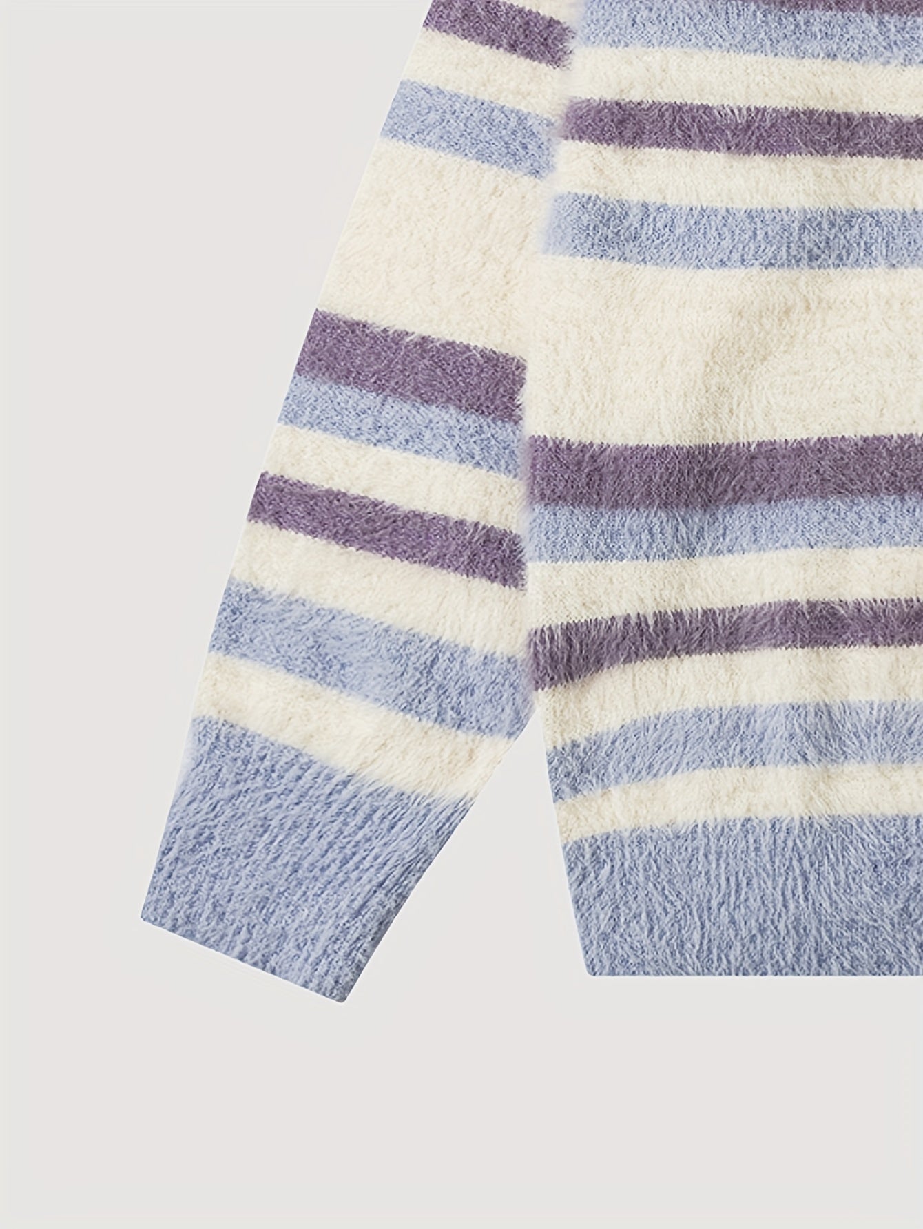 Sixsr Elegant Slightly Stretch Striped Cardigan Coat, Men's Casual Vintage Style V Neck Button Up Cardigan For Fall Winter