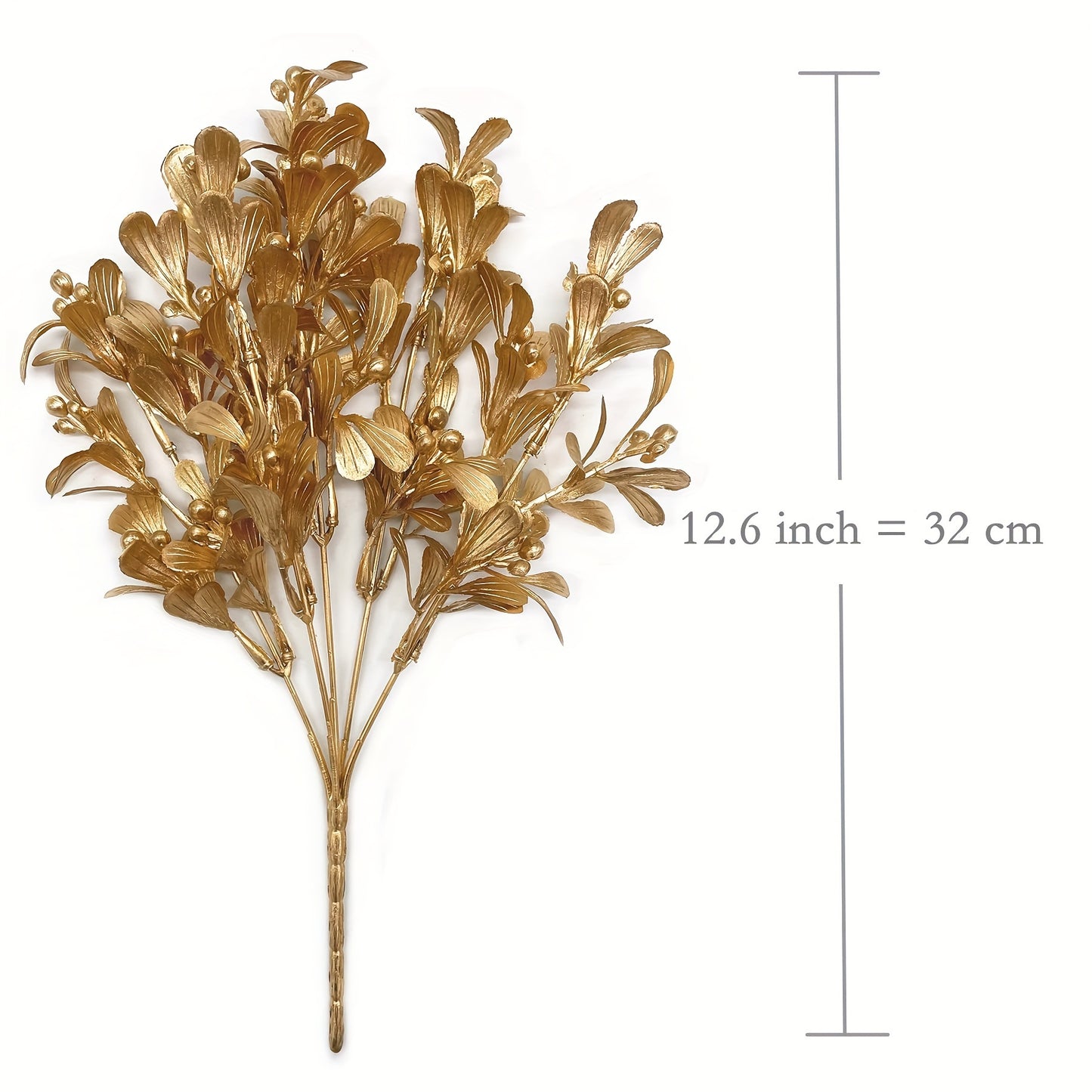 2pcs Golden Artificial Flowers & Shrubs - Perfect for Christmas, Indoor & Outdoor Decor, Home Garden Parties, Hotel Balcony Weddings - DIY Faux Plant Bouquets