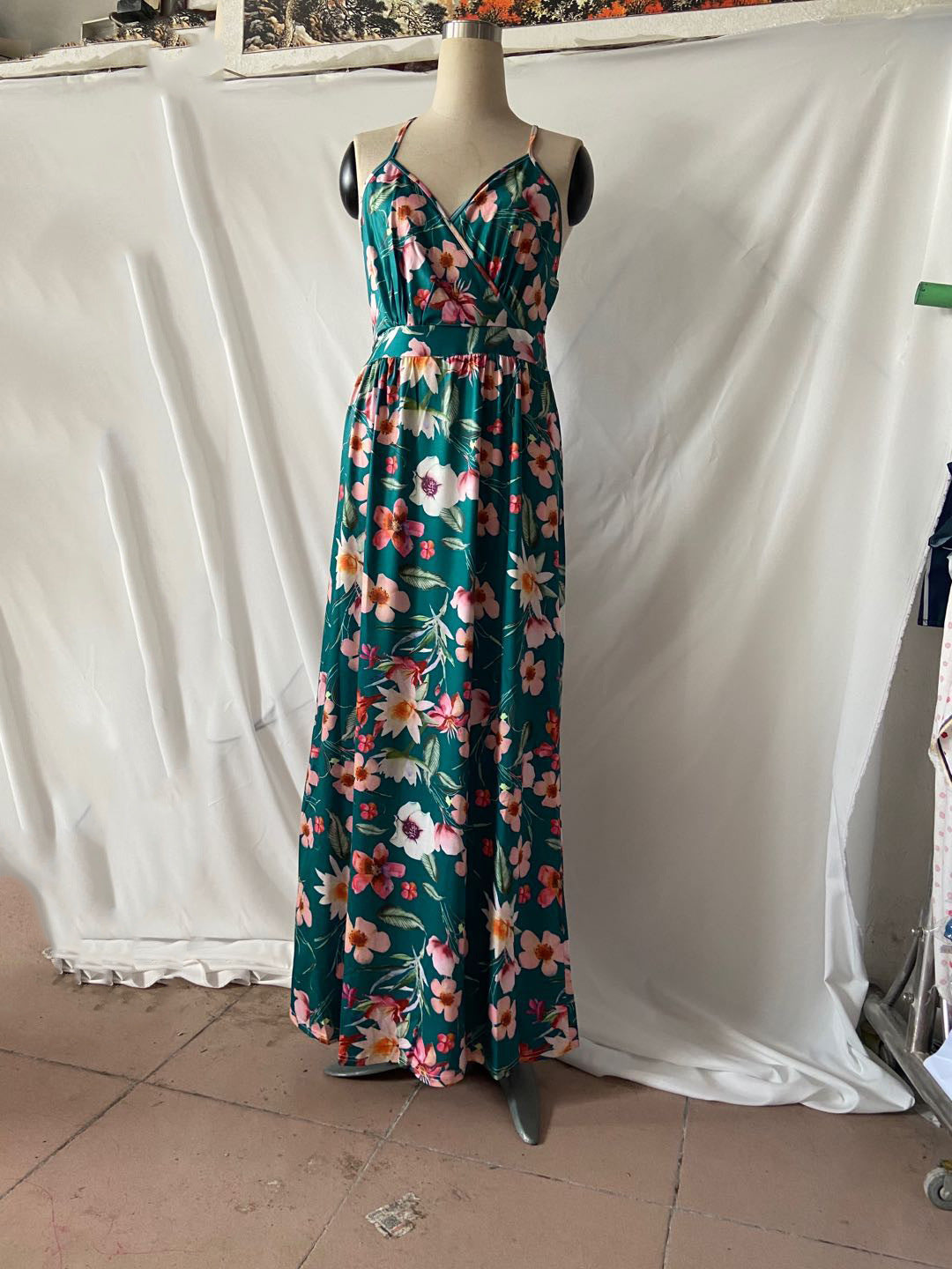 spring and summer new women's clothing  New  fashion suspender printed beach dress women