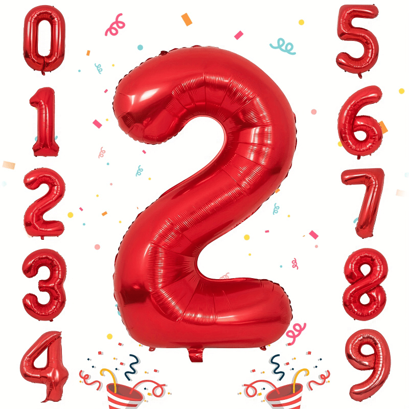 1pc, 16in Large Red Foil Number Balloon for Happy Birthday Party Decoration, Scene Decor, and Holiday Accessory