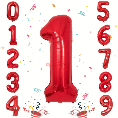 1pc, 16in Large Red Foil Number Balloon for Happy Birthday Party Decoration, Scene Decor, and Holiday Accessory