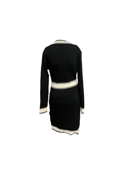 Sixsr Color Block Sweater Dress, Elegant Crew Neck Long Sleeve Dress, Women's Clothing