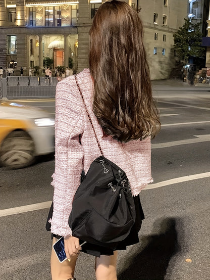 Sixsr Solid Single Breasted Jacket, Elegant Long Sleeve Jacket For Fall & Winter, Women's Clothing