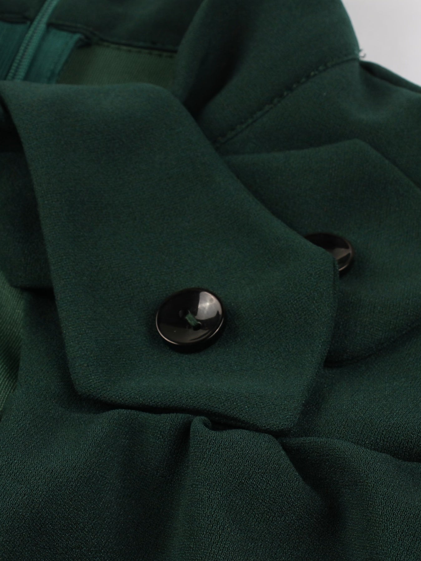 Sixsr Solid Ruched Keyhole Dress, Vintage Stand Collar Short Sleeve Bodycon Dress, Women's Clothing