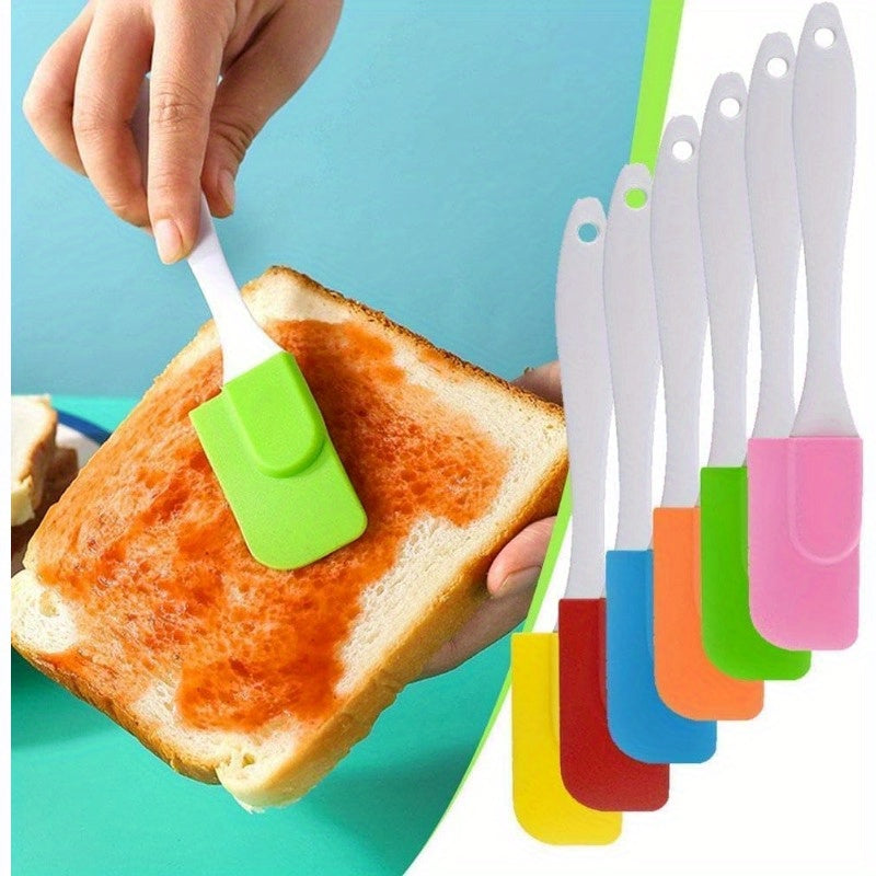 6pcs Silicone Spatula, Heat Resistant Mini Small Kitchen Baking Non Stick Scraper, Non Stick Dishwasher Safe, Flexible Spatulas, Kitchen Utensils For Cooking, Mixing Spatulas