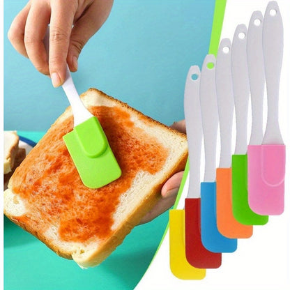 6pcs Silicone Spatula, Heat Resistant Mini Small Kitchen Baking Non Stick Scraper, Non Stick Dishwasher Safe, Flexible Spatulas, Kitchen Utensils For Cooking, Mixing Spatulas