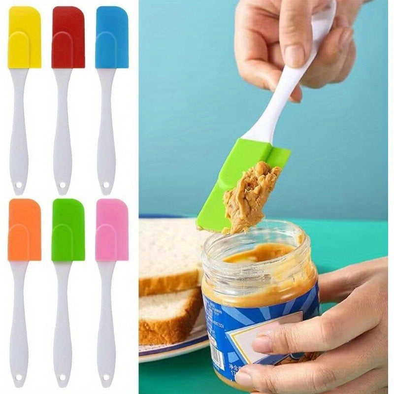 6pcs Silicone Spatula, Heat Resistant Mini Small Kitchen Baking Non Stick Scraper, Non Stick Dishwasher Safe, Flexible Spatulas, Kitchen Utensils For Cooking, Mixing Spatulas