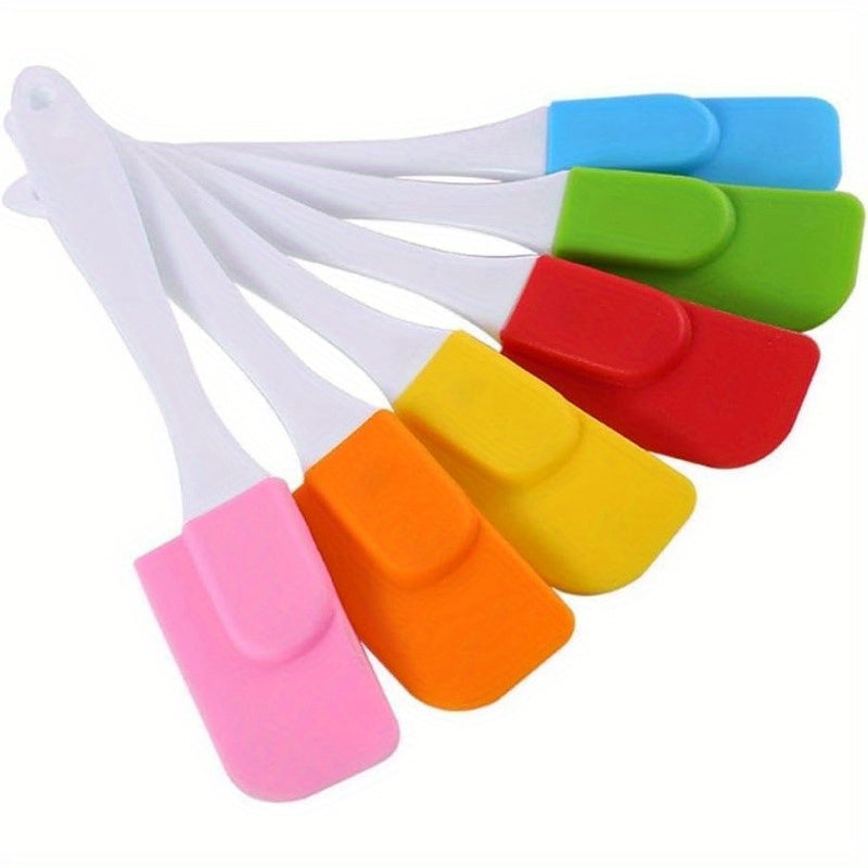 6pcs Silicone Spatula, Heat Resistant Mini Small Kitchen Baking Non Stick Scraper, Non Stick Dishwasher Safe, Flexible Spatulas, Kitchen Utensils For Cooking, Mixing Spatulas