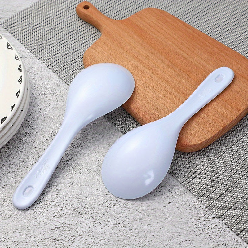 1/3pcs Flower Pattern Rice Spoon, Plastic Large Rice Spoon, Practical Spoon, White Spoon Household Flatware, Flower Pattern White Spoon, For Home Kitchen Restaurant Hotel, Kitchen Supplies