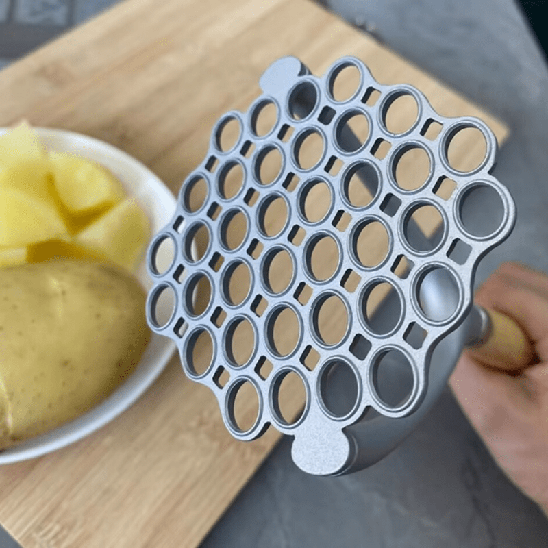 1pc, Stainless Steel Potato Masher With Non-Slip Handle - Manual Fruit And Vegetable Crusher And Ricer - Kitchen Gadget For Easy And Smooth Mashing For Restaurant