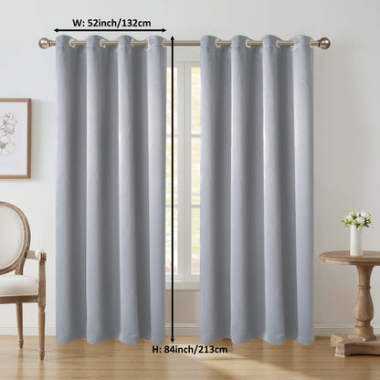 1 Panel Blackout Thermal Insulated Grommet Top Curtains Room Darkening For Bedroom, Light Blocking Drapes For Living Room Office Home Decor