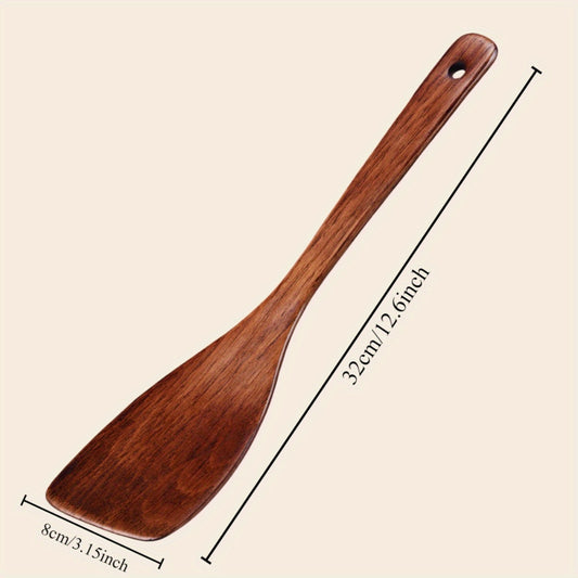 Sustainable Wooden Kitchen Utensil - Non-Stick Spatula & Rice Paddle, Perfect for Cooking & Serving