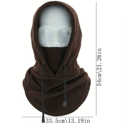 1pc Unisex Ski Mask Fleece Balaclava Hood - Polyester Fiber Neck Protection for Winter Sports, Versatile Headgear, Uncharged, Ideal Gift