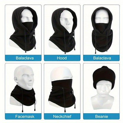 1pc Unisex Ski Mask Fleece Balaclava Hood - Polyester Fiber Neck Protection for Winter Sports, Versatile Headgear, Uncharged, Ideal Gift