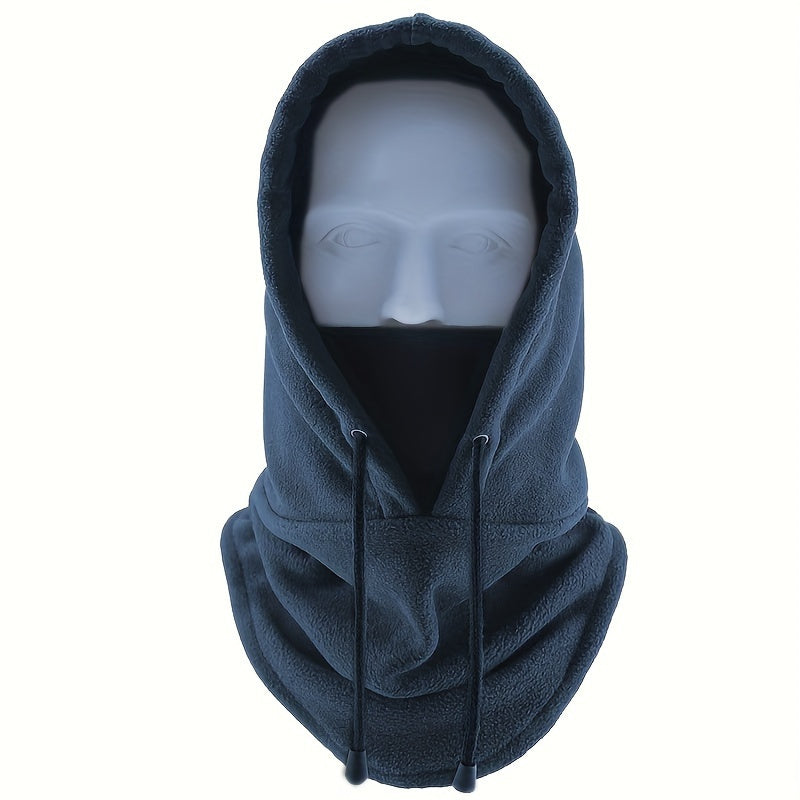 1pc Unisex Ski Mask Fleece Balaclava Hood - Polyester Fiber Neck Protection for Winter Sports, Versatile Headgear, Uncharged, Ideal Gift