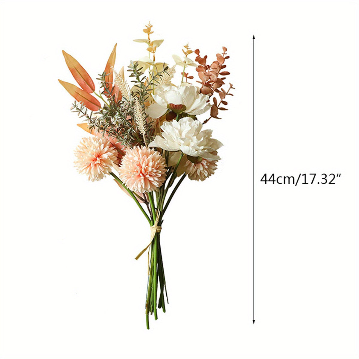 1 Bunch 17.32in Artificial Flower Dandelion Peony Hybrid Bouquet Fake Autumn Flower Wall DIY Home Wedding Christmas Party Decoration