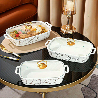 Elegant Ceramic Dinnerware Set with Lid - Includes Soup Pot, Rice Bowl & Plate for Home and Restaurant Use